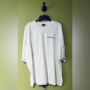 Size Matters 3XL White Men's Shirt Fish Back Graphic Chest Logo